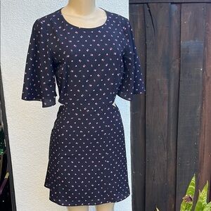 French Connection Elegant Black and Pink Floral Dress